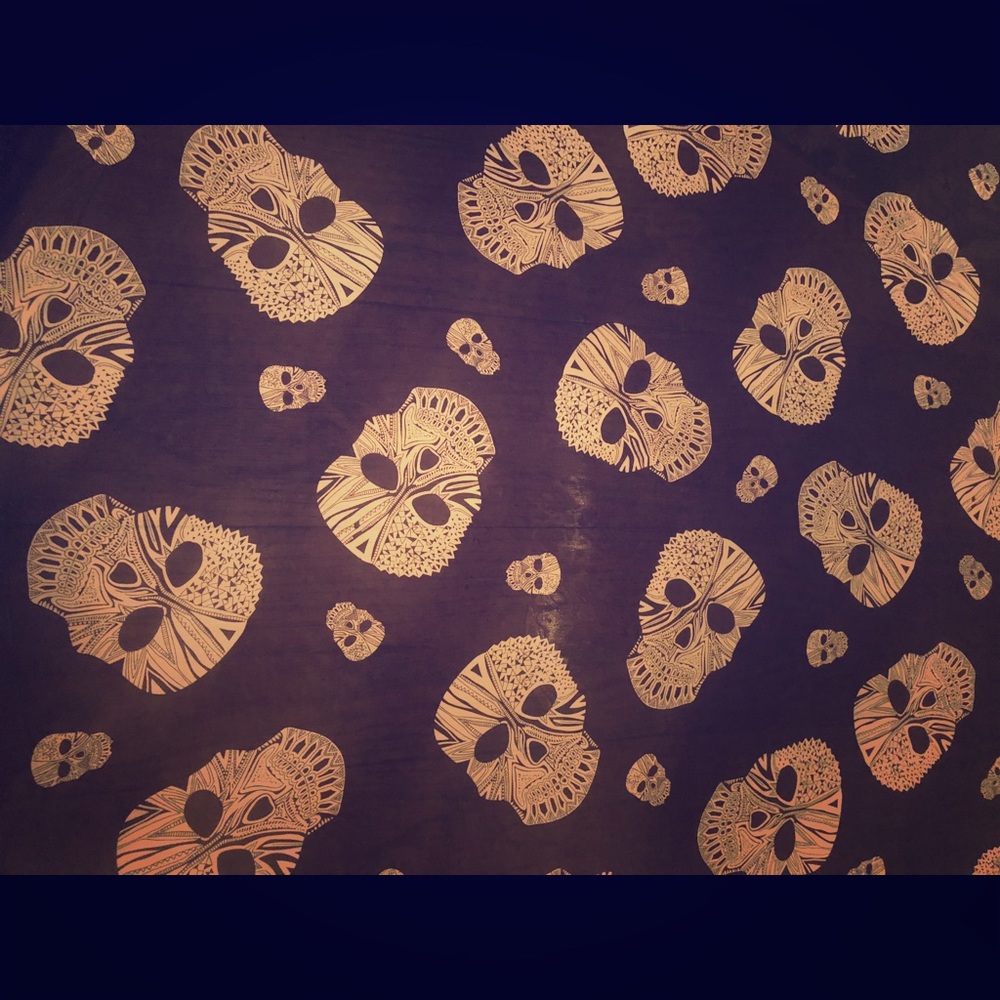 Black and white skull scarf